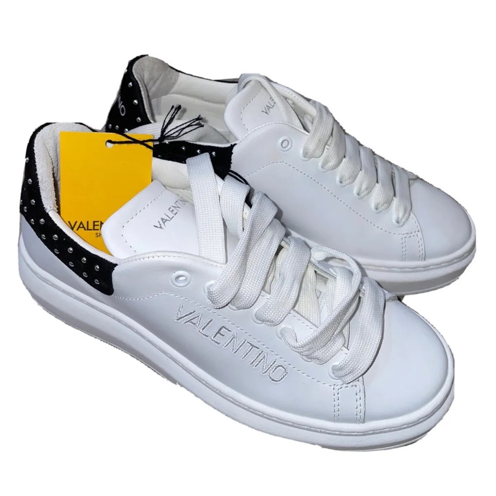 valentino fresia sparkling white black silver women’s shoes size 6.5 new